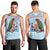 Melanesian Fiji Kula Bird Men Tank Top with Tagimoucia Masi Tapa Pattern