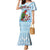 Melanesian Fiji Kula Bird Mermaid Dress with Tagimoucia Masi Tapa Pattern