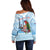 Melanesian Fiji Kula Bird Off Shoulder Sweater with Tagimoucia Masi Tapa Pattern