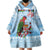 Melanesian Fiji Kula Bird Wearable Blanket Hoodie with Tagimoucia Masi Tapa Pattern