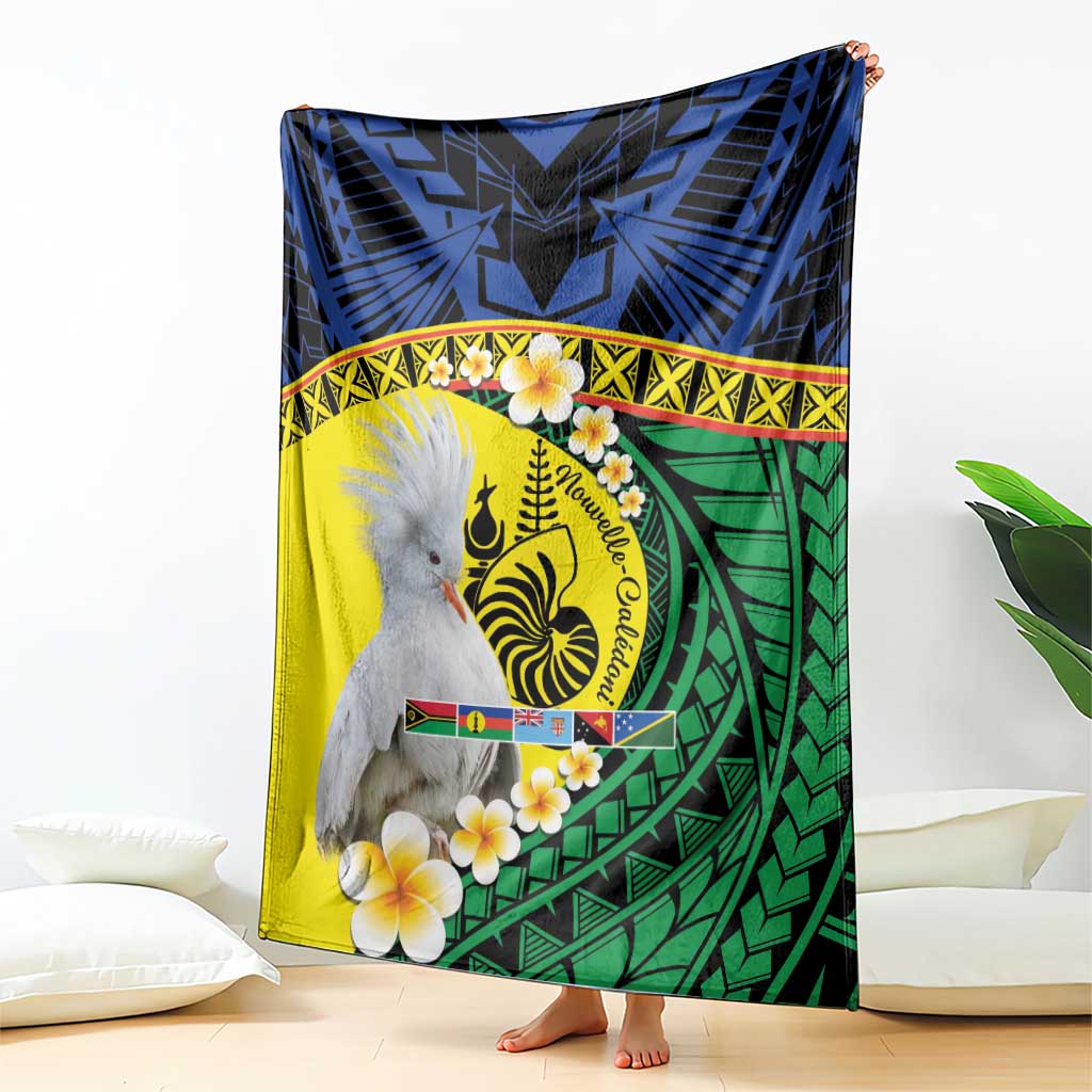 Melanesian New Caledonia Blanket Plumeria Kagu Bird and Nautilus Shell LT9 - Polynesian Pride