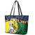 Melanesian New Caledonia Leather Tote Bag Plumeria Kagu Bird and Nautilus Shell