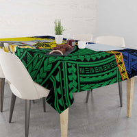 Melanesian New Caledonia Tablecloth Plumeria Kagu Bird and Nautilus Shell LT9 - Polynesian Pride