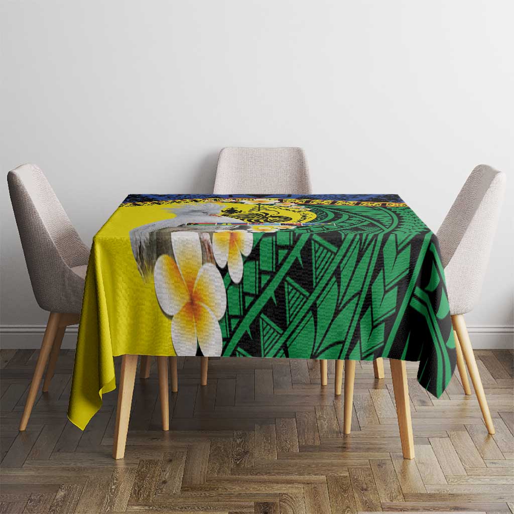 Melanesian New Caledonia Tablecloth Plumeria Kagu Bird and Nautilus Shell LT9 - Polynesian Pride