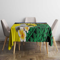 Melanesian New Caledonia Tablecloth Plumeria Kagu Bird and Nautilus Shell LT9 - Polynesian Pride
