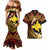 Melanesian Papua New Guinea Couples Matching Mermaid Dress and Hawaiian Shirt Plumeria Bird of Paradise Tribal