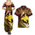 Melanesian Papua New Guinea Couples Matching Summer Maxi Dress and Hawaiian Shirt Plumeria Bird of Paradise Tribal