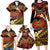 Melanesian Papua New Guinea Family Matching Long Sleeve Bodycon Dress and Hawaiian Shirt Plumeria Bird of Paradise Tribal