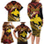 Melanesian Papua New Guinea Family Matching Long Sleeve Bodycon Dress and Hawaiian Shirt Plumeria Bird of Paradise Tribal