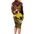 Melanesian Papua New Guinea Family Matching Long Sleeve Bodycon Dress and Hawaiian Shirt Plumeria Bird of Paradise Tribal