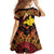 Melanesian Papua New Guinea Family Matching Off Shoulder Maxi Dress and Hawaiian Shirt Plumeria Bird of Paradise Tribal