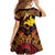 Melanesian Papua New Guinea Family Matching Off Shoulder Short Dress and Hawaiian Shirt Plumeria Bird of Paradise Tribal