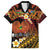 Melanesian Papua New Guinea Family Matching Off Shoulder Short Dress and Hawaiian Shirt Plumeria Bird of Paradise Tribal