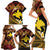 Melanesian Papua New Guinea Family Matching Short Sleeve Bodycon Dress and Hawaiian Shirt Plumeria Bird of Paradise Tribal