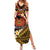 Melanesian Papua New Guinea Family Matching Summer Maxi Dress and Hawaiian Shirt Plumeria Bird of Paradise Tribal