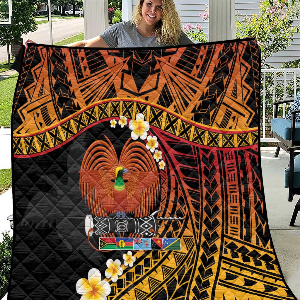 Melanesian Papua New Guinea Quilt Plumeria Bird of Paradise Tribal