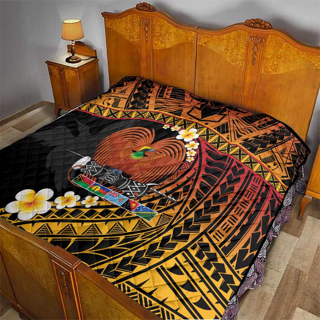 Melanesian Papua New Guinea Quilt Plumeria Bird of Paradise Tribal