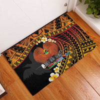 Melanesian Papua New Guinea Rubber Doormat Plumeria Bird of Paradise Tribal