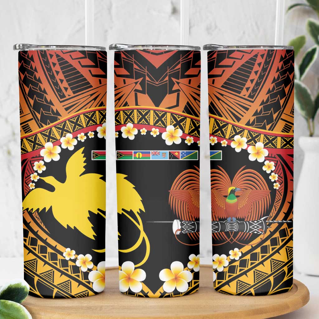 Melanesian Papua New Guinea Skinny Tumbler Plumeria Bird of Paradise Tribal LT9 - Polynesian Pride
