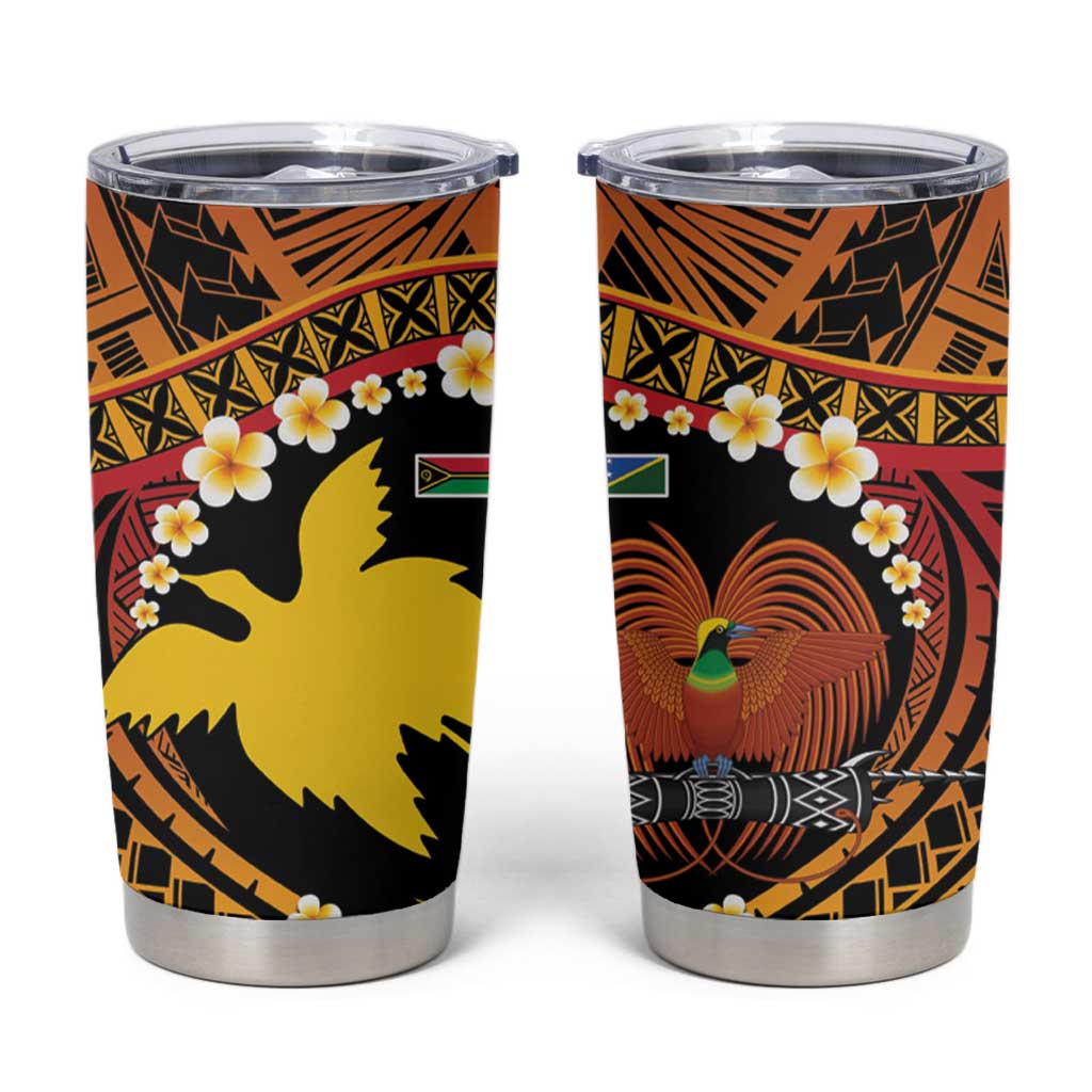 Melanesian Papua New Guinea Tumbler Cup Plumeria Bird of Paradise Tribal