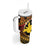 Melanesian Papua New Guinea Tumbler With Handle Plumeria Bird of Paradise Tribal