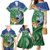 Melanesian Solomon Islands Family Matching Mermaid Dress and Hawaiian Shirt Tropical Shark Tattoo LT9 - Polynesian Pride