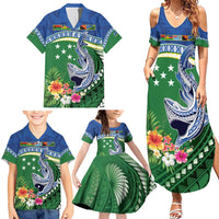 Melanesian Solomon Islands Family Matching Summer Maxi Dress and Hawaiian Shirt Tropical Shark Tattoo LT9 - Polynesian Pride