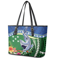 Melanesian Solomon Islands Leather Tote Bag Tropical Shark Tattoo LT9 - Polynesian Pride