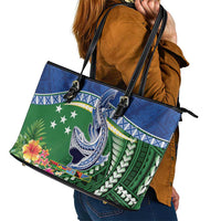 Melanesian Solomon Islands Leather Tote Bag Tropical Shark Tattoo LT9 - Polynesian Pride