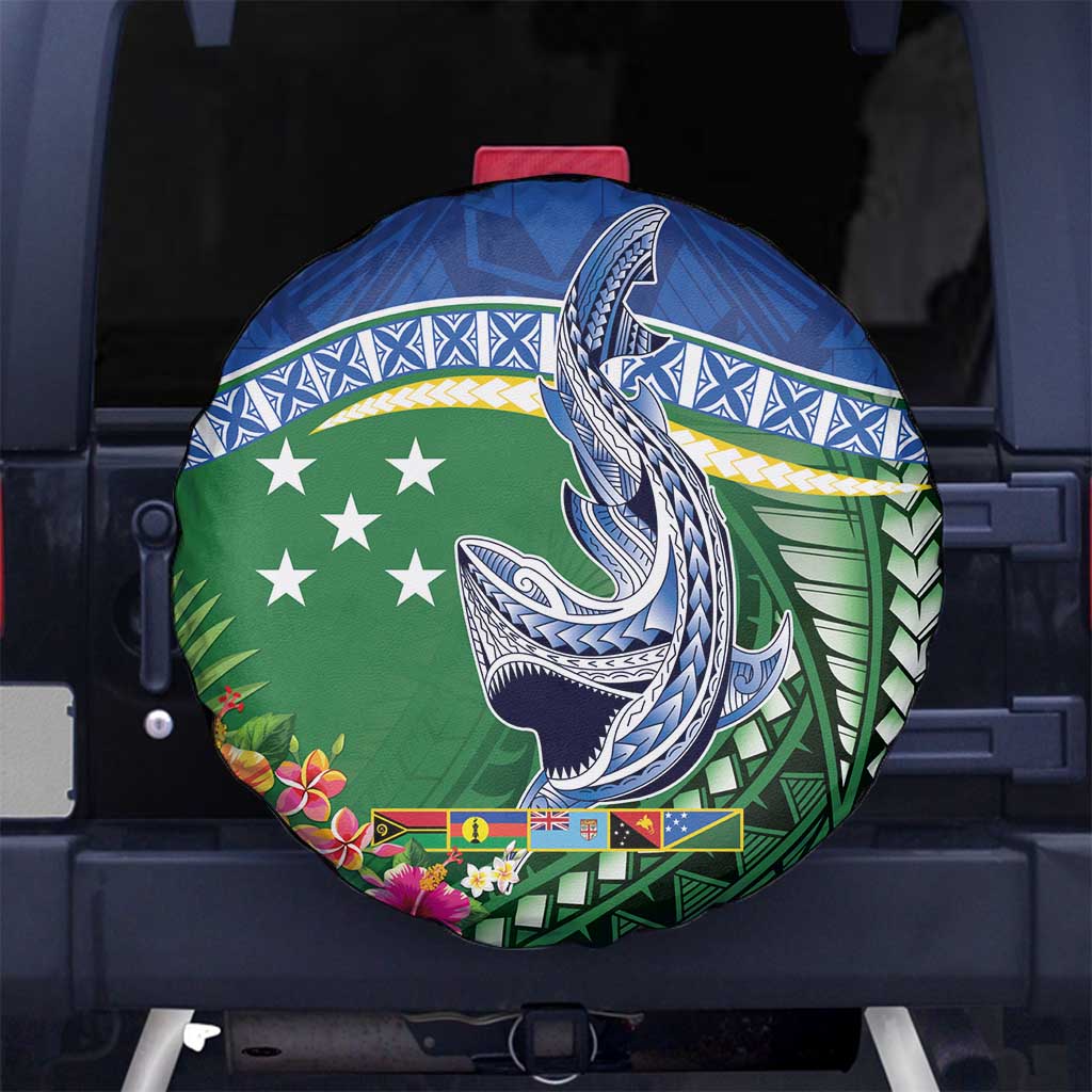 Melanesian Solomon Islands Spare Tire Cover Tropical Shark Tattoo LT9 - Polynesian Pride