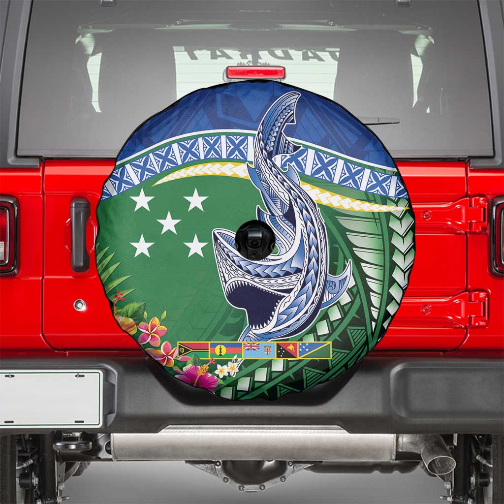Melanesian Solomon Islands Spare Tire Cover Tropical Shark Tattoo LT9 - Polynesian Pride