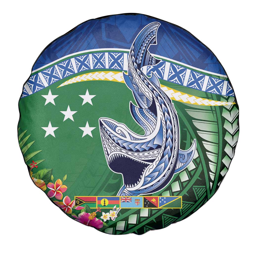 Melanesian Solomon Islands Spare Tire Cover Tropical Shark Tattoo LT9 - Polynesian Pride