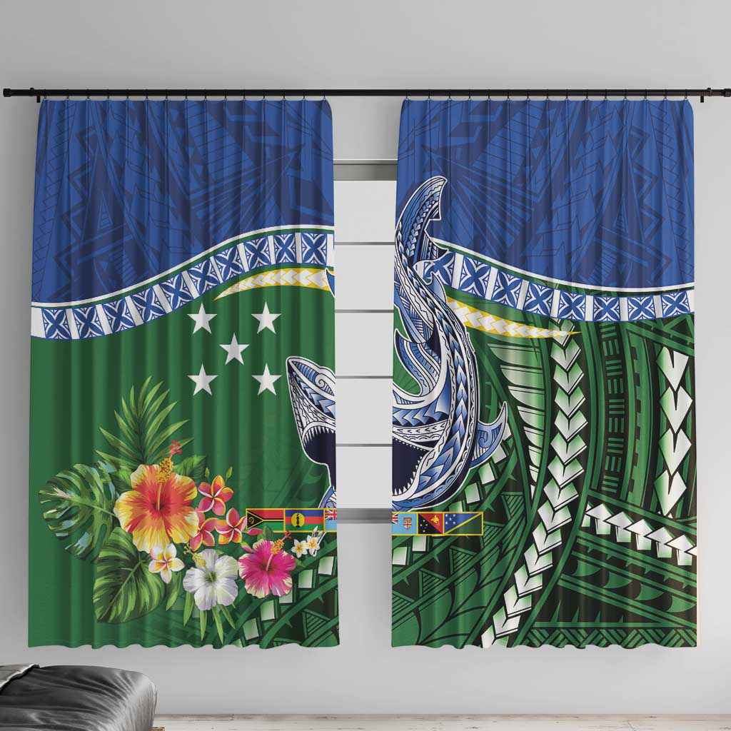 Melanesian Solomon Islands Window Curtain Tropical Shark Tattoo