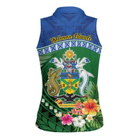 Melanesian Solomon Islands Women Sleeveless Polo Shirt Tropical Shark Tattoo LT9 - Polynesian Pride