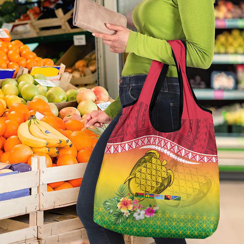 Melanesian Ni-Vanuatu Grocery Bag Sea Turtle with Sand Drawing Pattern