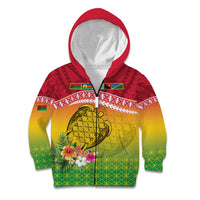 Melanesian Ni-Vanuatu Kid Hoodie Sea Turtle with Sand Drawing Pattern