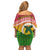 Melanesian Ni-Vanuatu Off Shoulder Short Dress Sea Turtle with Sand Drawing Pattern