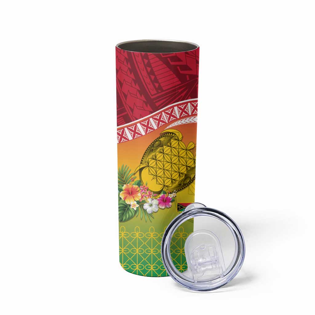 Melanesian Ni-Vanuatu Skinny Tumbler Sea Turtle with Sand Drawing Pattern