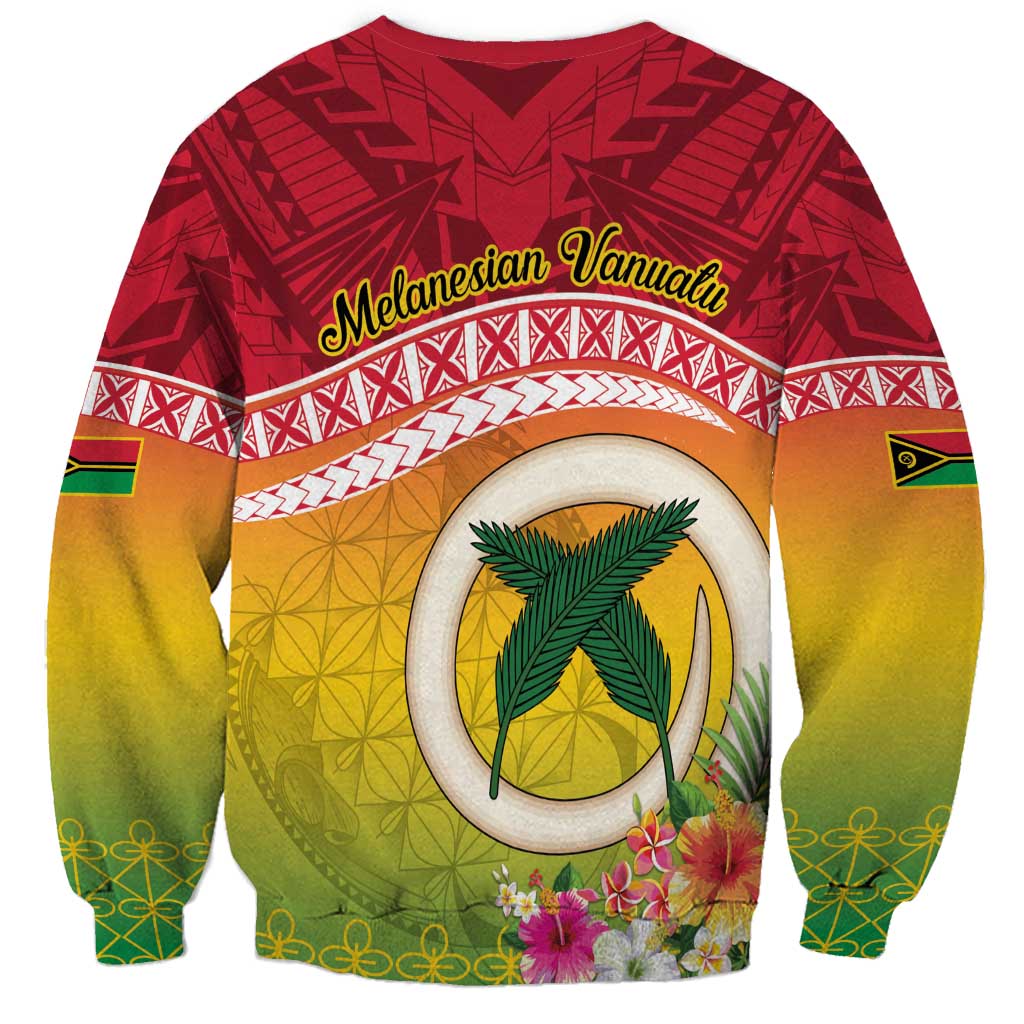Melanesian Ni-Vanuatu Sweatshirt Sea Turtle with Sand Drawing Pattern LT9 - Polynesian Pride