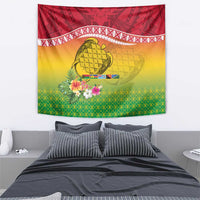 Melanesian Ni-Vanuatu Tapestry Sea Turtle with Sand Drawing Pattern