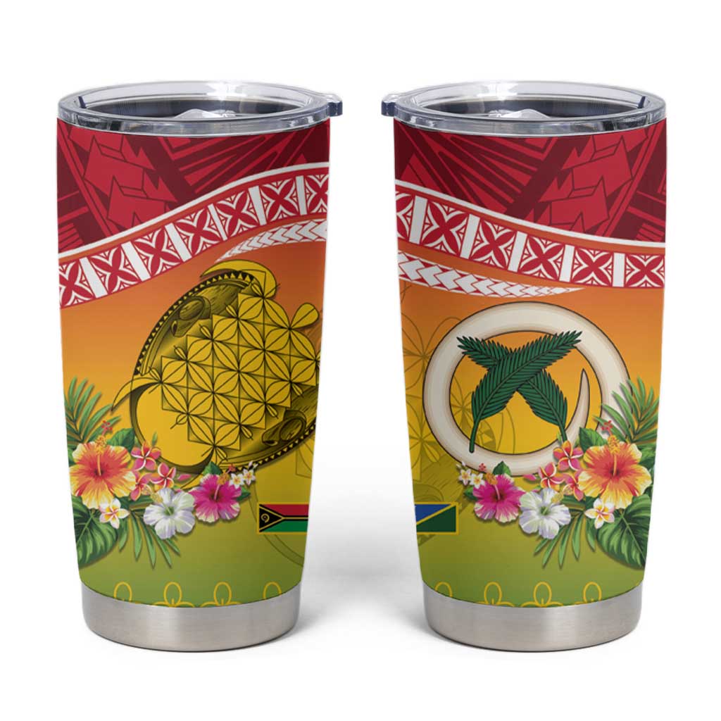 Melanesian Ni-Vanuatu Tumbler Cup Sea Turtle with Sand Drawing Pattern