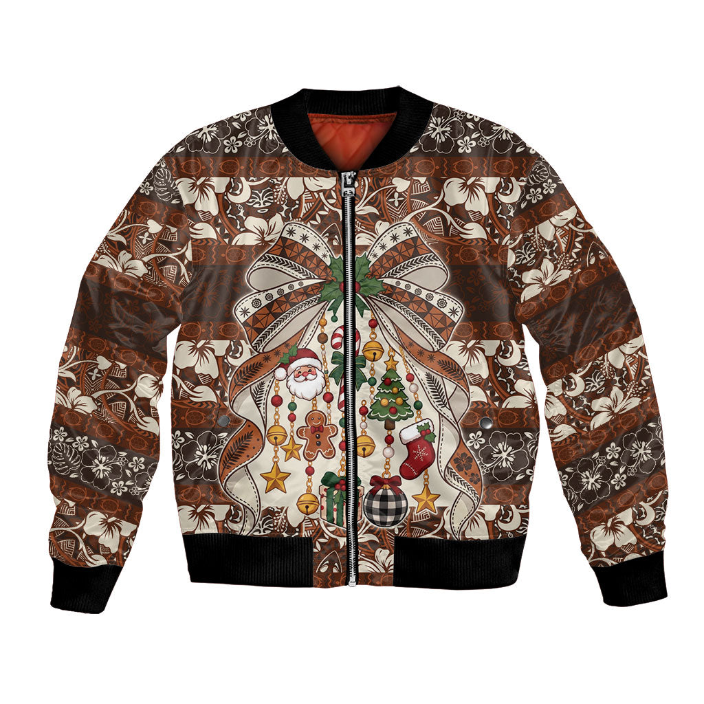 Tahiti 'Ahu Christmas Bow Bomber Jacket Ia 'oa'oa i te Noera
