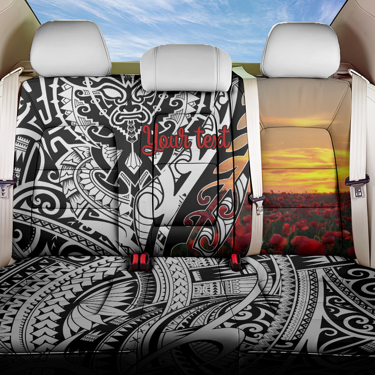 Personalised New Zealand Waitangi and ANZAC day Back Car Seat Cover LT9