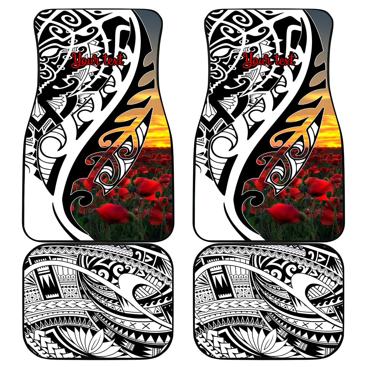 Personalised New Zealand Waitangi and ANZAC day Car Mats LT9 - Polynesian Pride