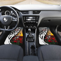 Personalised New Zealand Waitangi and ANZAC day Car Mats LT9 Set 2pcs - Front White - Polynesian Pride