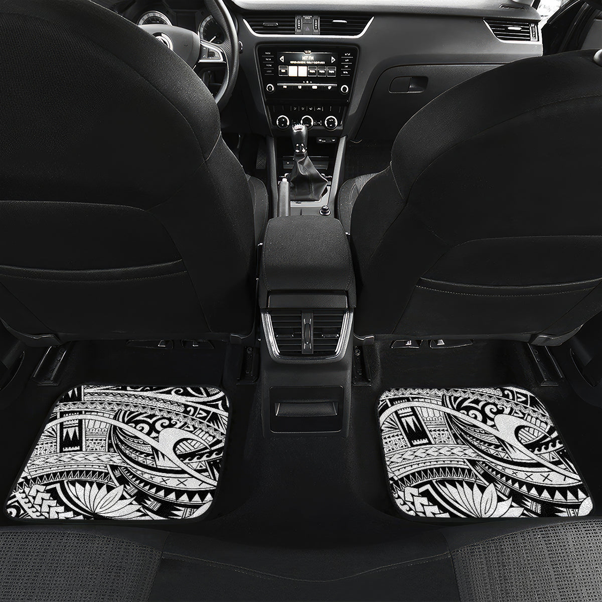 Personalised New Zealand Waitangi and ANZAC day Car Mats LT9 Set 2pcs - Back White - Polynesian Pride