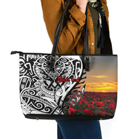 Personalised New Zealand Waitangi and ANZAC day Leather Tote Bag LT9 - Polynesian Pride