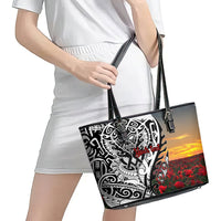 Personalised New Zealand Waitangi and ANZAC day Leather Tote Bag LT9 - Polynesian Pride