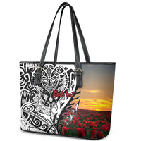 Personalised New Zealand Waitangi and ANZAC day Leather Tote Bag LT9 - Polynesian Pride