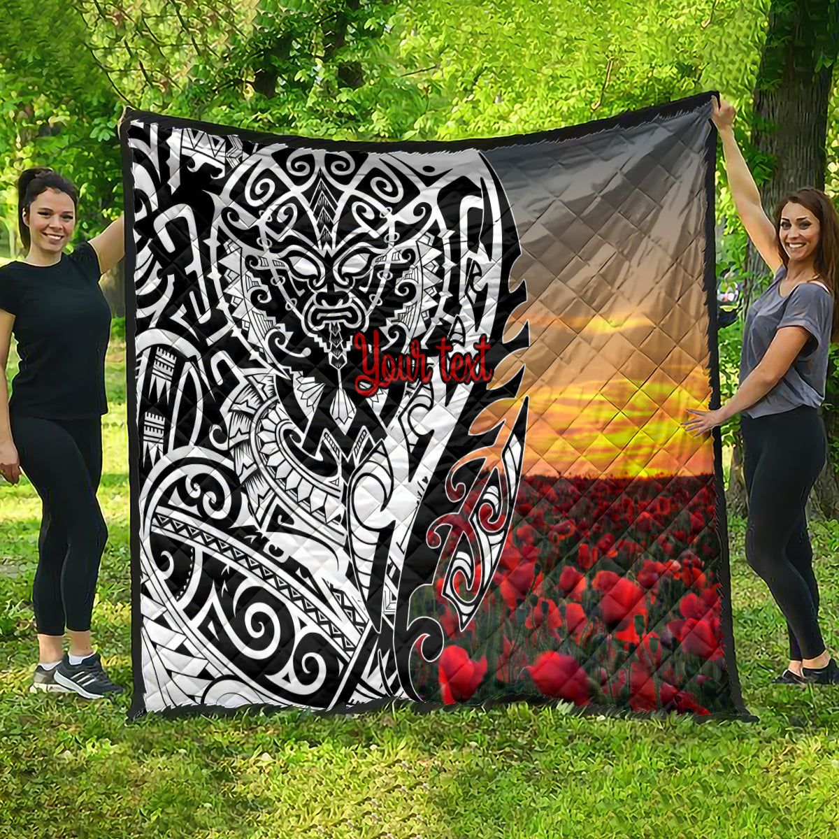 Personalised New Zealand Waitangi and ANZAC day Quilt LT9 - Polynesian Pride